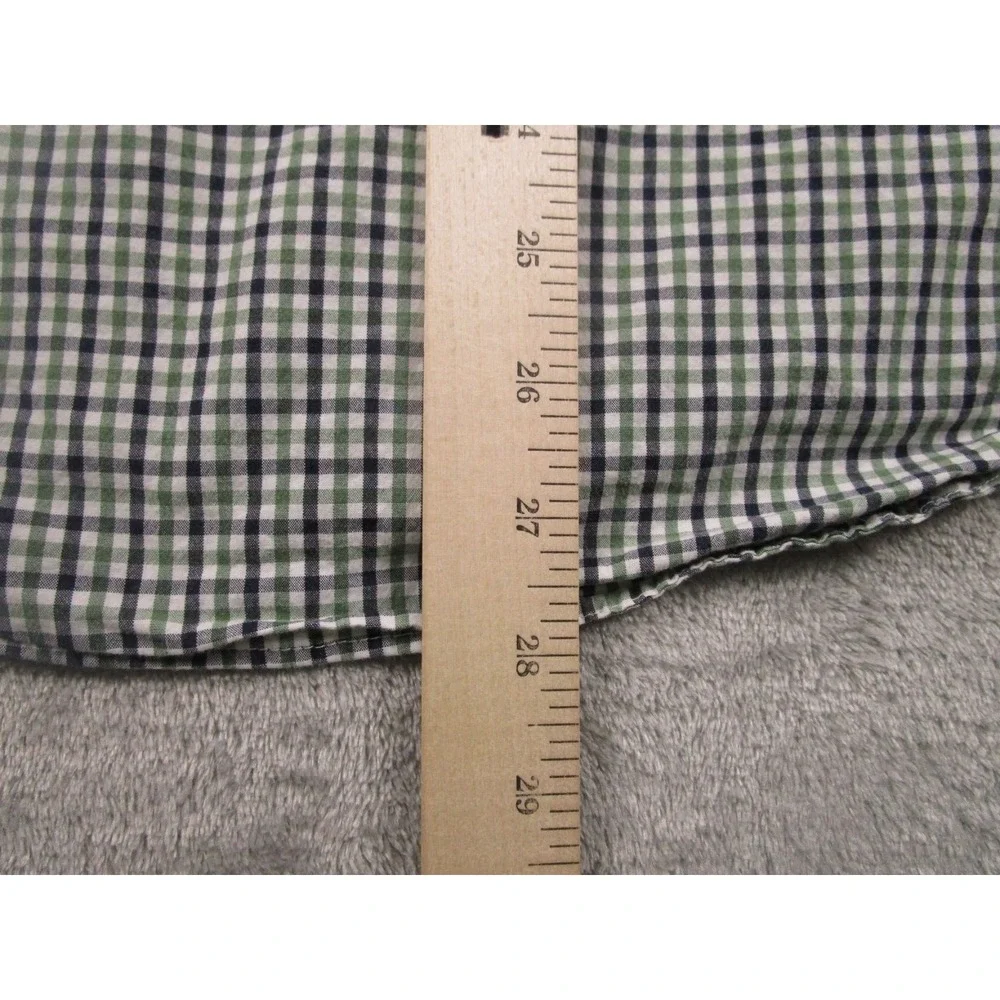 J Crew Shirt Mens‎ Medium Green Checked Preppy Casual Button Up Cotton